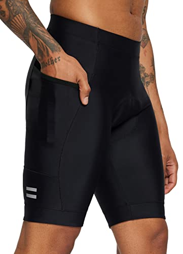 BALEAF Mens Cycling Shorts 4D Padded Bike Shorts with Pockets Lycra Black L