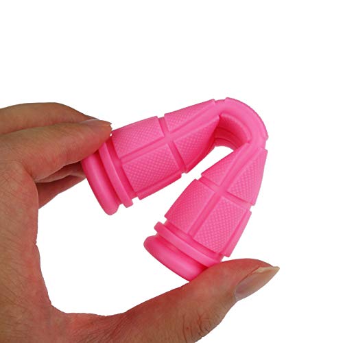 Kasteco 2 Pack Bicycle Bike Handlebar Scooter Streamers and Bicycle Handle Bar Grips, (Pink)
