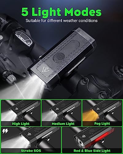 High Lumen Rechargeable Bike Light Set