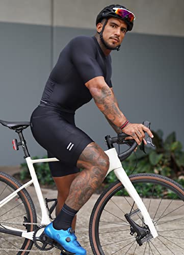 BALEAF Mens Cycling Shorts 4D Padded Bike Shorts with Pockets Lycra Black L