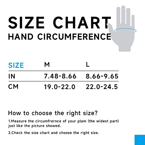 Bictmitc Workout Gloves for Men and Women, Anti-Slip Gym Gloves, Full Palm Protection Exercise Gloves, Breathable Bike Gloves for Cycling, L