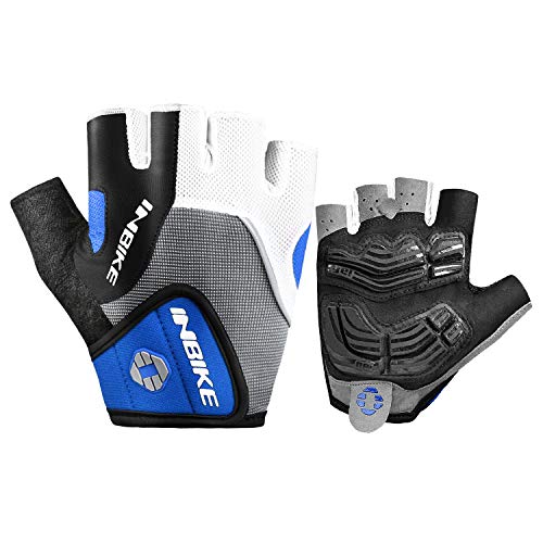 INBIKE Half Finger Gel Cycling Gloves - Blue