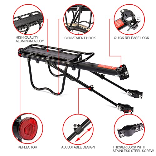 Universal Aluminum Cycling Rear Rack, 110 lbs