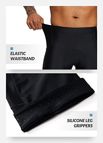 BALEAF Mens Cycling Shorts 4D Padded Bike Shorts with Pockets Lycra Black L