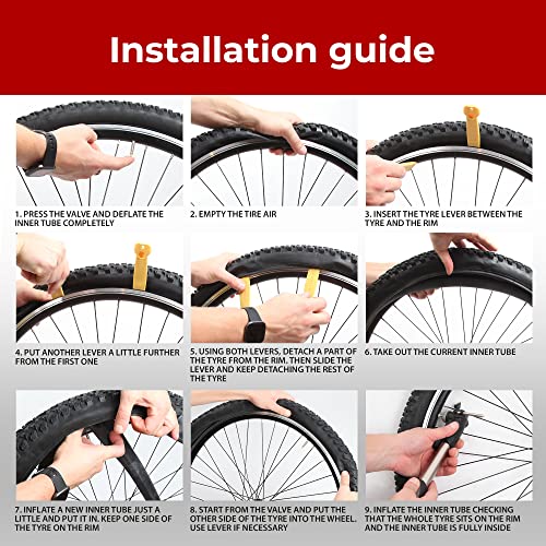 Fincci Pair 27.5 x 1.95-2.125 Inch Bike Inner Tubes 48mm Presta Valve for MTB Road Hybrid Bicycle Bike - Pack of 2 27.5 Mountain Bike Tube