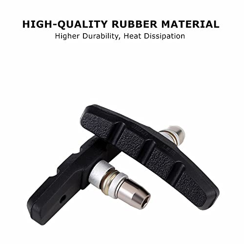 RUNGANG Bike Brake Pads, Professional Mountain Bicycle V-Brake Pads, 70mm Bike Brake Blocks Kit with Shims for Front and Back Wheel - Black