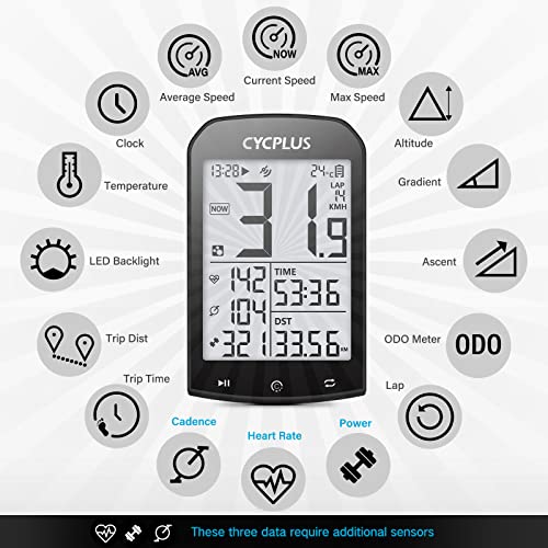 Waterproof GPS Cycling Computer with App Compatibility