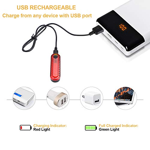 USB Rechargeable Rear Bike Lights 2-Pack
