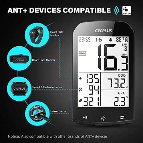 Waterproof GPS Cycling Computer with App Compatibility