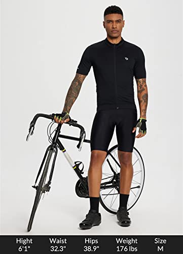 BALEAF Mens Cycling Shorts 4D Padded Bike Shorts with Pockets Lycra Black L