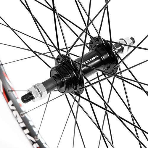 CyclingDeal Mountain Bike 26" 5/6/7/8 Speed Double Wall Alloy Wheelset - Bicycle MTB Thread-on Freewheel - Bolt-on Axle Front & Rear - 18mm Inner Rim Width
