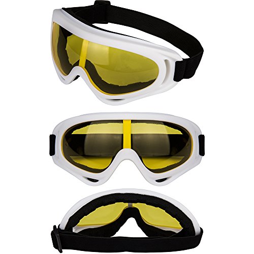LJDJ Motorcycle Goggles - Glasses Set of 2 - Dirt Bike ATV Motocross Anti-UV Adjustable Riding Offroad Protective Combat Tactical Military Goggles for Men Women Kids Youth Adult