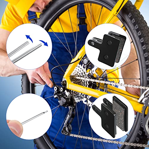 BBTO 8 Pairs Bike Brake Pads Compatible with TRP Tektro Shimano Deore Brakes Bike Brake Pads Shimano Bike Disc Brake Pads Brake Deore (Black,Copper Semi Metallic)