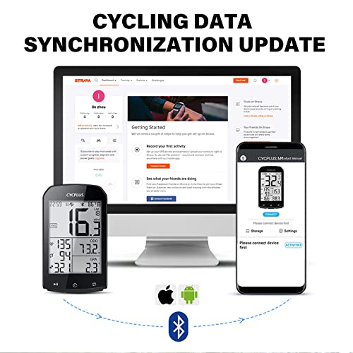 Waterproof GPS Cycling Computer with App Compatibility