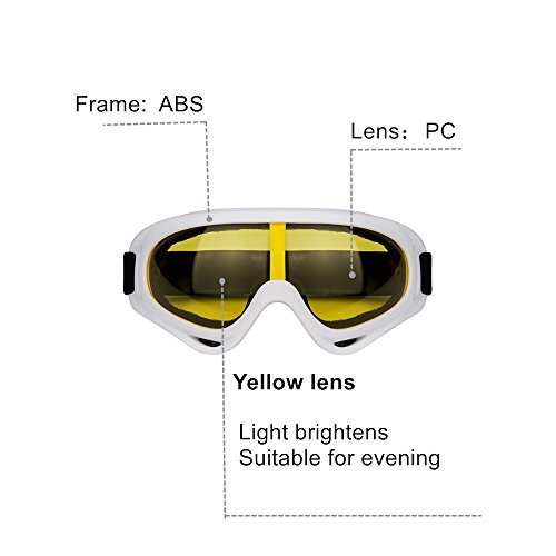 LJDJ Motorcycle Goggles - Glasses Set of 2 - Dirt Bike ATV Motocross Anti-UV Adjustable Riding Offroad Protective Combat Tactical Military Goggles for Men Women Kids Youth Adult