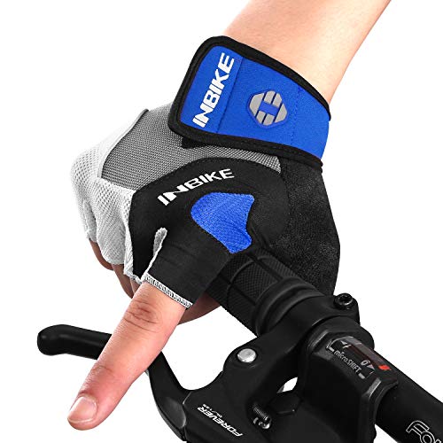 INBIKE Half Finger Gel Cycling Gloves - Blue