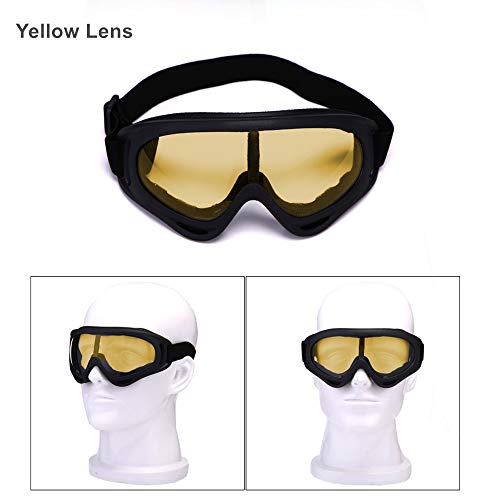 LJDJ Motorcycle Goggles - Glasses Set of 2 - Dirt Bike ATV Motocross Anti-UV Adjustable Riding Offroad Protective Combat Tactical Military Goggles for Men Women Kids Youth Adult