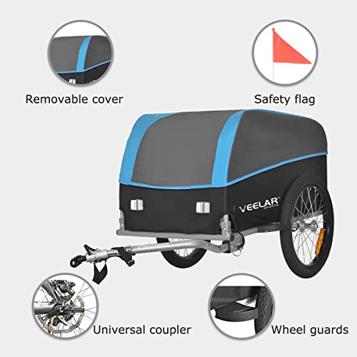 Blue Veelar Sports Bicycle Cargo Trailer