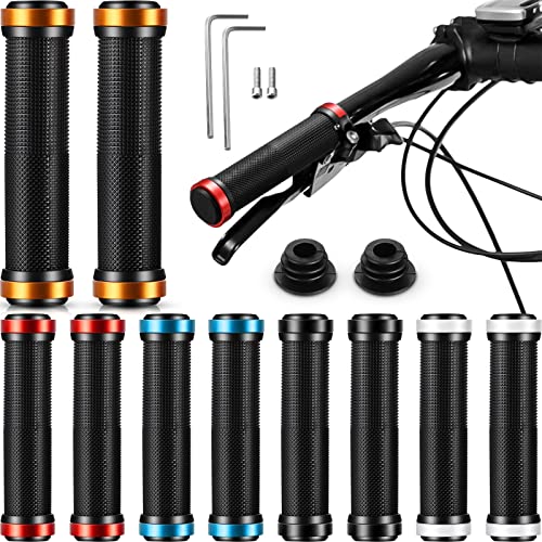 10 Pcs Bike Handlebar Grips, Double Lock Bicycle Handle Bar, for BMX, Mountain, MTB, Beach Cruiser, Scooter, Folding Bike, Soft Non Slip Rubber Hand Grip Comfortable