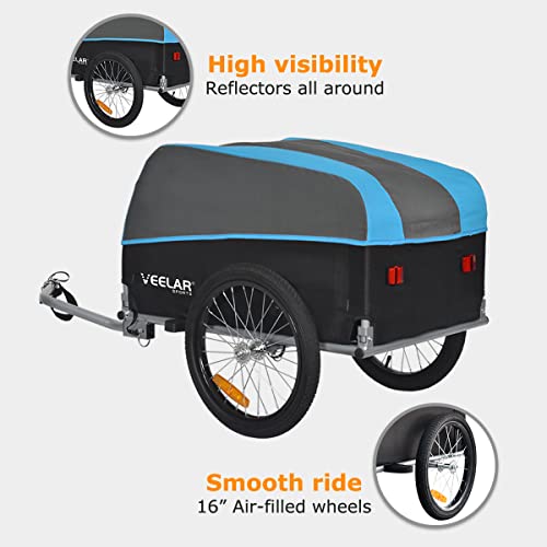Blue Veelar Sports Bicycle Cargo Trailer