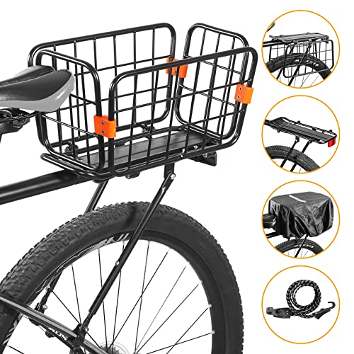 Aluminum Rear Bike Rack with Basket & Accessories