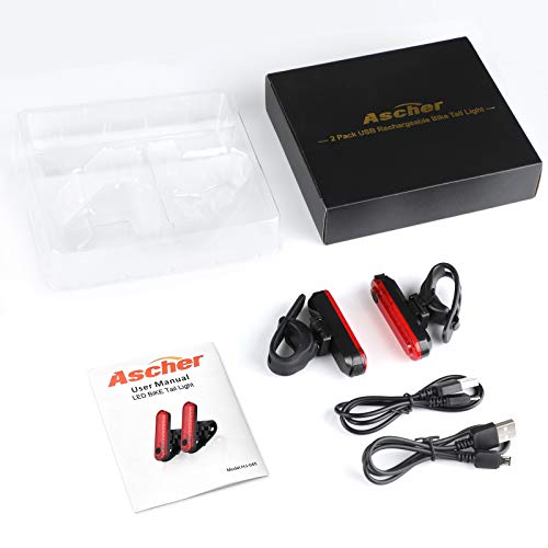 USB Rechargeable Rear Bike Lights 2-Pack