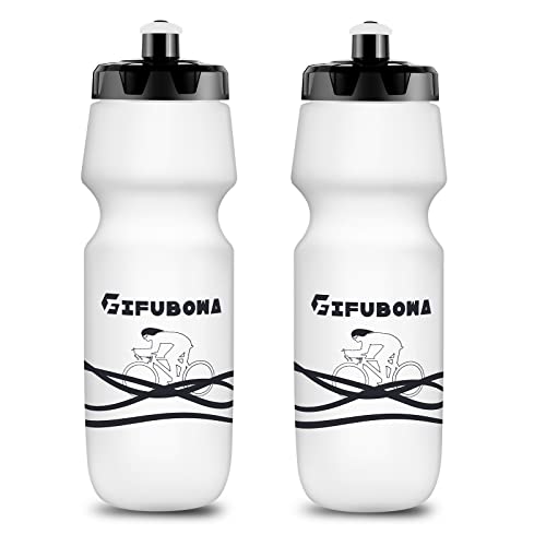 750ml Bike Water Bottles - 2 Pack White