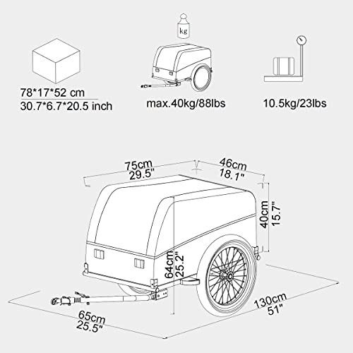 Blue Veelar Sports Bicycle Cargo Trailer