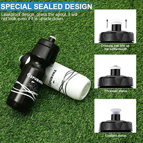 750ml Bike Water Bottles - 2 Pack White