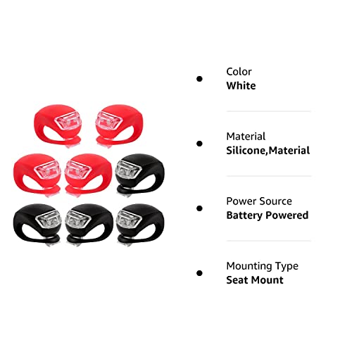 Silicone LED Bike Light Set - 8 Pack