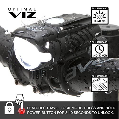 NiteRider Swift 500 Front Bike Light Vmax+ 150 Rear Bike Light Combo Pack- USB Rechargeable Bicycle Headlight LED Front Light Easy to Install Water Resistant Road Commuting Cycling Safety Flashlight