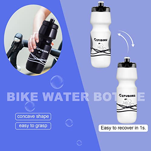 750ml Bike Water Bottles - 2 Pack White