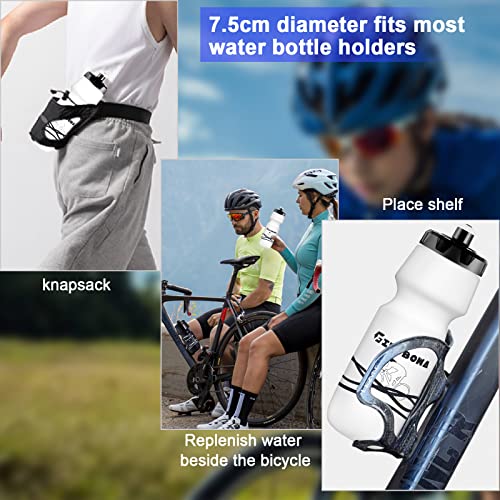 750ml Bike Water Bottles - 2 Pack White