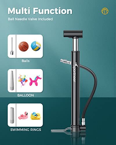 Sportneer Mini Floor Pump for Bikes & Balls
