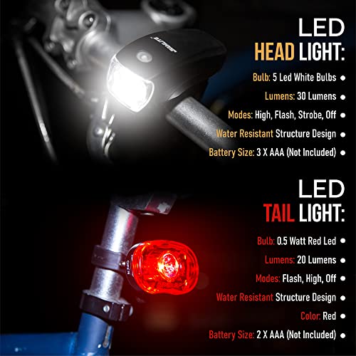 Bright LED Bike Light Set for Kids & Adults