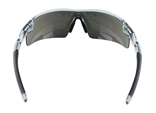 TITUS G20 All Sport Safety Glasses Shooting Eyewear Motorcycle Protection ANSI Z87+ Compliant (Without Pouch, Black Frame –Blue Rev Type Premium Multi Coated Lens)