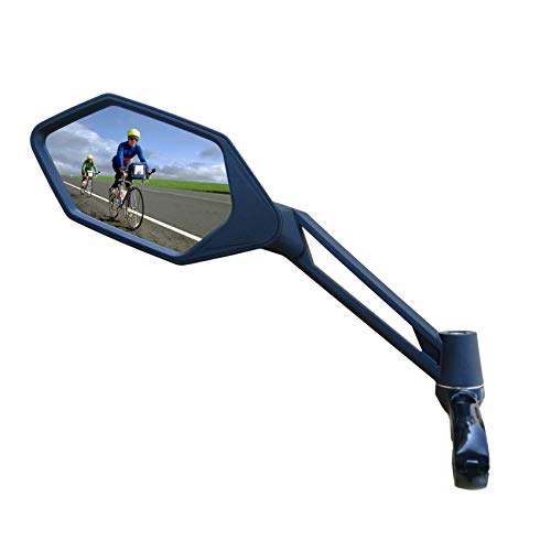 Adjustable bike mirror with scratch-resistant glass