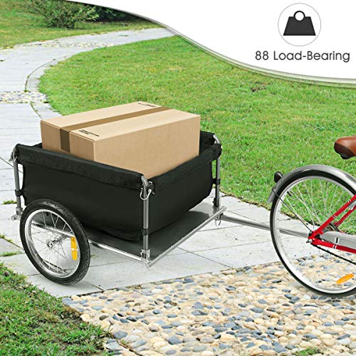Goplus Foldable Bike Cargo Trailer with Cover