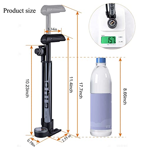 Compact Bike Pump with Gauge - 120 PSI