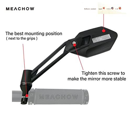 Adjustable bike mirror with scratch-resistant glass