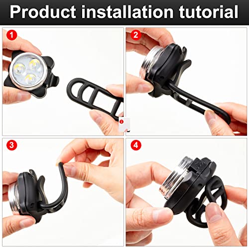 USB Rechargeable Bike Light Set - Vinsot 8 Pack