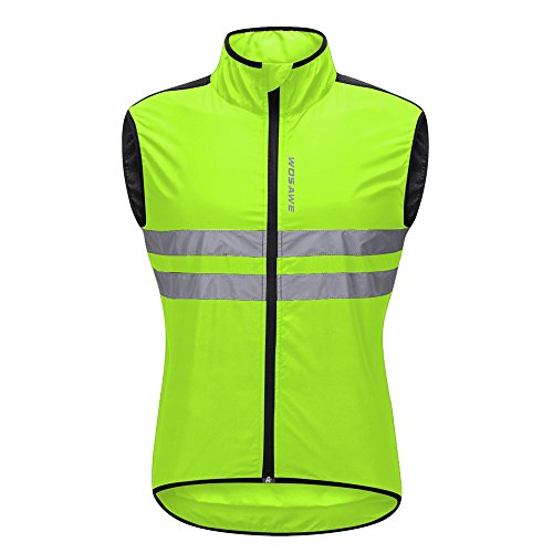 Men's High-Vis Cycling Wind Vest, XL Green