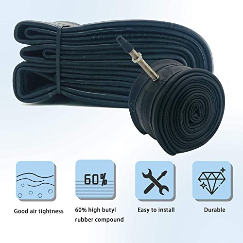 BWSHLF 27.5" Mountain Bike Inner Tubes (4 Pack), Durable Butyl Rubber MTB Bicycle Replacement Fit 2.1-2.4，Presta Valve 48mm