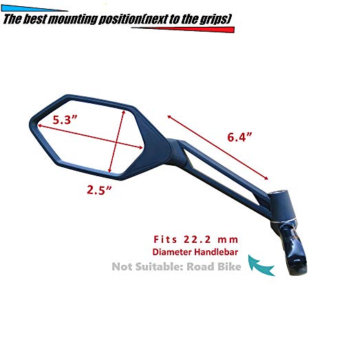 Adjustable bike mirror with scratch-resistant glass