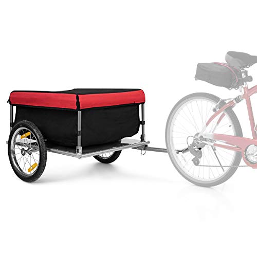 Goplus Foldable Bike Cargo Trailer with Cover