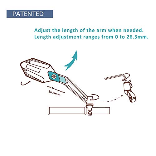 Adjustable bike mirror with scratch-resistant glass
