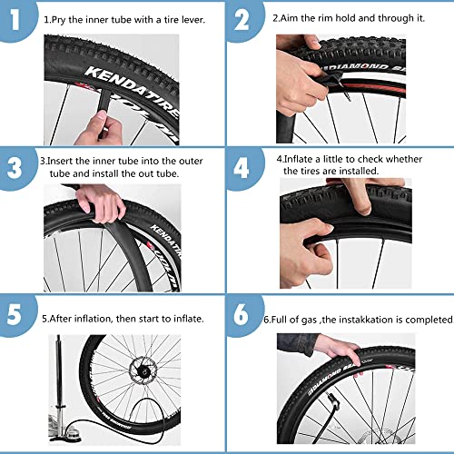 BWSHLF 27.5" Mountain Bike Inner Tubes (4 Pack), Durable Butyl Rubber MTB Bicycle Replacement Fit 2.1-2.4，Presta Valve 48mm