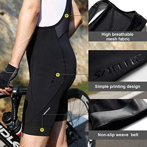 Santic Men's Padded Cycling Bib Shorts - Black