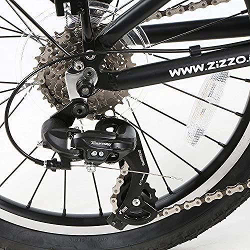 ZiZZO Forte 7-Speed Folding Bike with Fenders and Rack