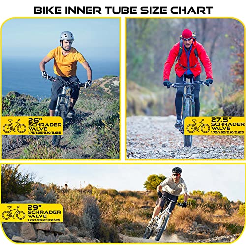 Ultraverse Bike Inner Tube for 26 X 1.75/1.95/2.10/2.125 inch Bicycle Tire with Schrader Valve – Rubber Tubes for Mountain and Trail, Cruisers, MTB, Gravel, Enduro, Downhill, City Bikes - 2 Pack